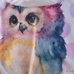 Детски халат Owl Rainbow с качулка и DF печат – размер S